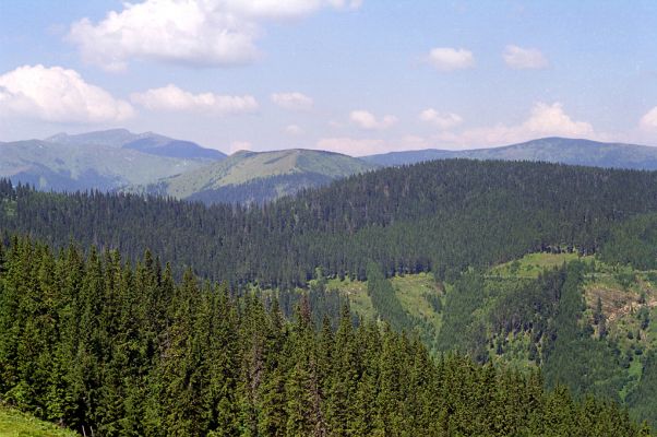 Nízké Tatry, Vrchbánsky Grúň, 29.7.2002
Pohled z vrchu Vrchbánsky Grúň na Čertovu a Ďumbier. Teď (2015) jsou všude holiny.
Mots-clés: Bacúch Nízké Tatry Vrchbánsky Grúň Čertova Ďumbier