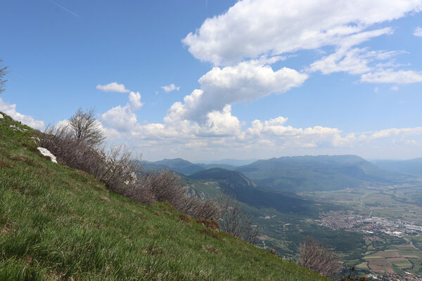 Ajdovščina, Stomaž, 16.5.2017
Jihovýchodní okraj planiny Čaven. Pohled na Ajdovščinu a Debeli vrh.
Schlüsselwörter: Ajdovščina Stomaž Trnovski gozd Trnovo Forest Plateau Čaven planina plateau Mali Modrasovec Mt.