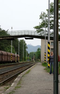 Doksy, 29.5.2008
Pohled z železniční stanice na zříceninu hradu Bezděz.
Schlüsselwörter: Doksy Bezděz