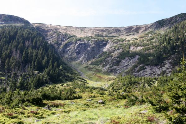 Krkonoše, Obří důl, 21.5.2014
Pohled z Úpské jámy na údolí Úpy.
Klíčová slova: Krkonoše Obří důl Úpská jáma