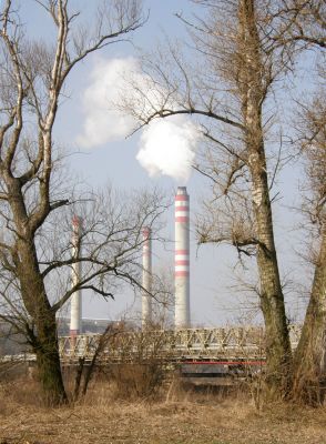 Opatovice-Bukovina, meandr Labe, 10.3.2008
Opatovická elektrárna od mostu u Bukoviny. 
Keywords: Opatovice Bukovina meandr Labe elektrárna