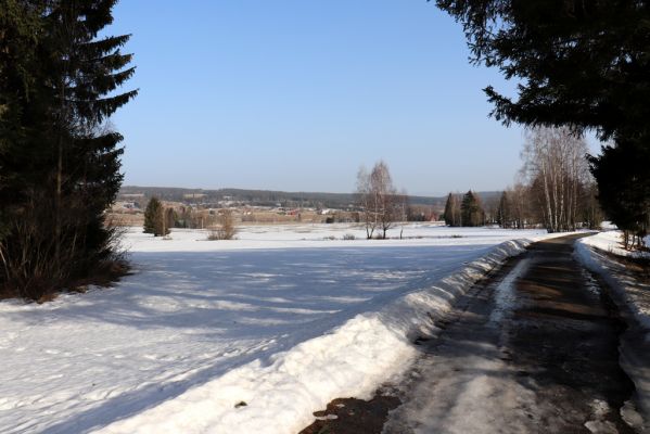 Orlické Záhoří, 25.2.2021
Trčkov - pohled na Trčkovské louky a polskou Lasówku.
Mots-clés: Orlické Záhoří Trčkov Trčkovské louky Lasówka