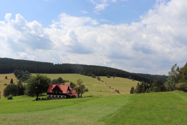 Žacléř, 13.8.2020
Rýchory, Vizov, chata Hubertus. V pozadí Mravenečník.
Keywords: Žacléř Rýchory Vizov chata Hubertus Mravenečník