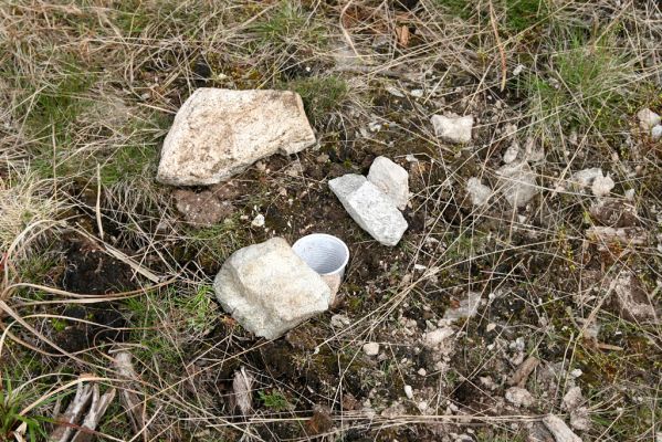 Hora Svatého Šebestiána, 29.4.2012
Rašeliniště - biotop střevlíka Carabus nitens. Pod kameny je ukryta zemní past.
Keywords: Krušné hory Hora Svatého Šebestiána Carabus nitens